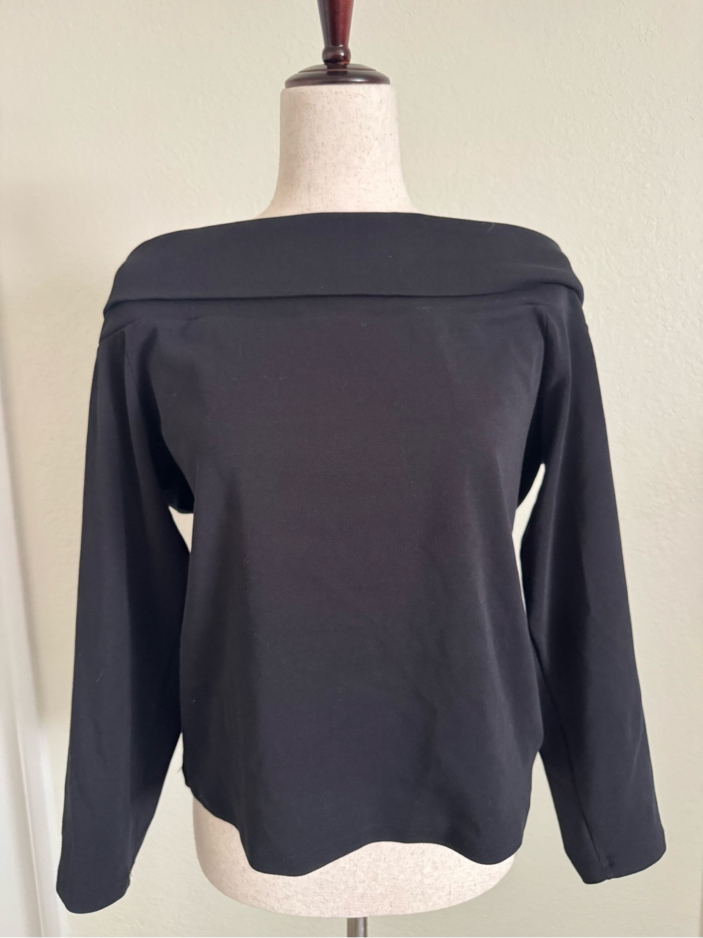 J. Crew Black Off-the-Shoulder Long-Sleeve Top